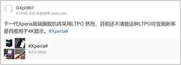 Rumor de Xperia. (Fonte da imagem: Weibo via SumahoDigest)
