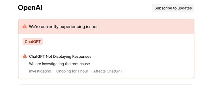 A OpenAI reconheceu o problema. (Fonte da imagem - OpenAI)
