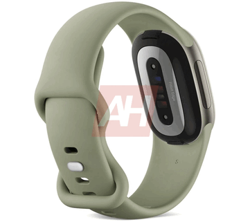 Fitbit Edge na cor oliva, visto por trás.