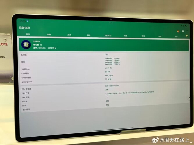 Especificações do Lenovo SS1101 (fonte da imagem: Telegram - grupo privado)