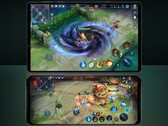 A Lenovo Legion Y700 tablet (topo) e Legion Y90 smartphone (fundo) apresentam Snapdragon SoCs. (Fonte da imagem: Lenovo - editado)