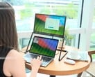 O LiftVue pode ser posicionado acima da tela de um laptop por meio de um suporte inovador.