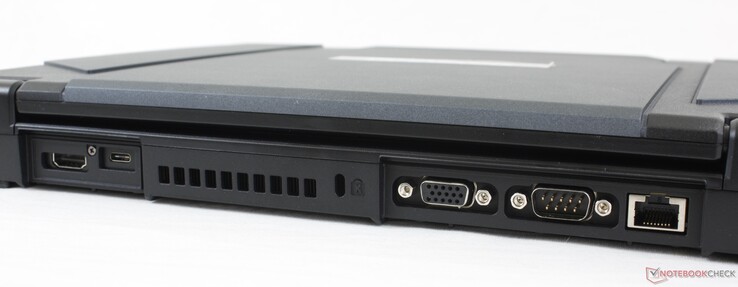 Traseira: HDMI, USB-C 3.2 Gen. 2 c/ DisplayPort e Entrega de Energia, Kensington Lock, VGA, Serial RS232, Gigabit RJ-45