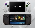 ROG Xbox Ally e Steam Deck OLED na foto