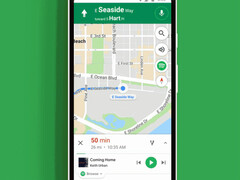Os controles de música desapareceram do Google Maps. (Fonte da imagem: Spotify)