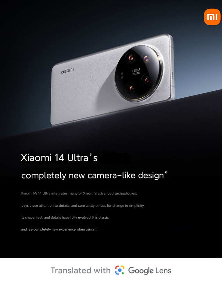 Novo "design semelhante a uma câmera" do Xiaomi 14 Ultra (Fonte da imagem: Xiaomi)