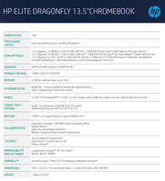 HP Elite Dragonfly Chromebook - Especificações. (Fonte de imagem: HP)