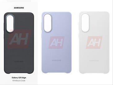 Galaxy Imagem vazada do S25 Edge (editada) mostrando o case Kingsuit em três cores. (Fonte da imagem: Android Headlines)