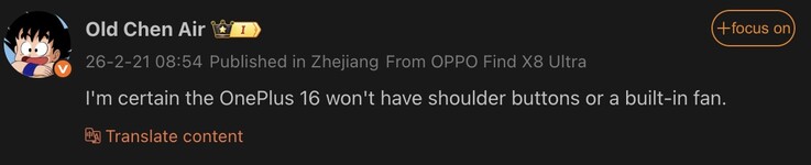 Detalhes vazados do OnePlus 16.