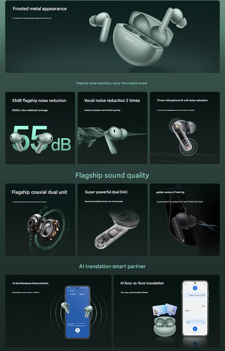 Principais destaques do Buds 4 (Fonte da imagem: OnePlus - editado)