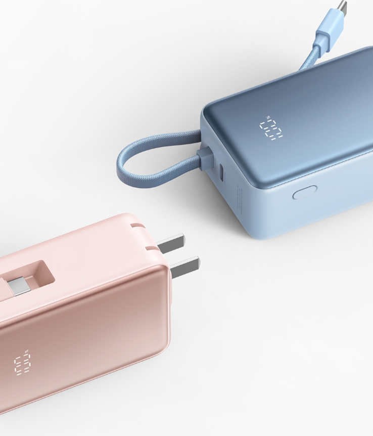 O Xiaomi 3-in-1 Power Bank 5000 33W tem pinos dobráveis. (Fonte da imagem: Xiaomi)
