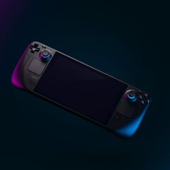Um Steam Deck em um fundo gradiente preto e roxo (Fonte da imagem: Alexander Andrews via Unsplash; cortado)