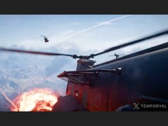 Captura de tela da filmagem do modo battle royale do Battlefield 6. (Fonte da imagem: temporyal on X)