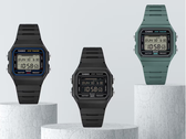 Da esquerda para a direita, na foto: Casio F-B100W-1AJF, F-B100W-1BJF e F-B100W-3AJF. 