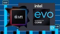 A Intel tem visado o chip Apple M1 em uma série de slides para promover os laptops Intel Evo-badged. (Fonte de imagem: Intel/Applesutra - editado)