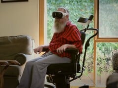 Um paciente em particular está testando o Synchron BCI em conjunto com o Apple Vision Pro. (Fonte da imagem: Synchron YT)