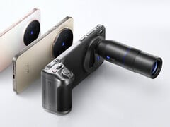O Vivo X300 Pro com o acessório do kit de câmera acoplado. (Fonte da imagem: Vivo - editado)