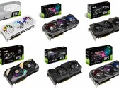 Estas placas gráficas Asus AIB já foram atualizadas com os novos preços mais altos. (Fonte da imagem: Asus - editado)