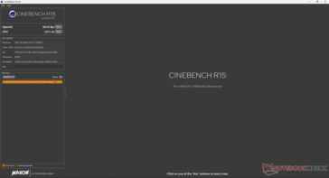 Desempenho do Cinebench R15 na bateria (execução única)