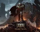 DOOM Slayer está no topo de um campo de batalha na arte oficial de DOOM: The Dark Ages (Fonte da imagem: DOOM: The Dark Ages, cortesia de Keymailer)