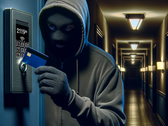 Os criminosos podem abrir todas as portas protegidas por RFID Saflok em uma propriedade usando um cartão-chave para criar um cartão-chave mestre. (Fonte: AI Image Dall-E 3)