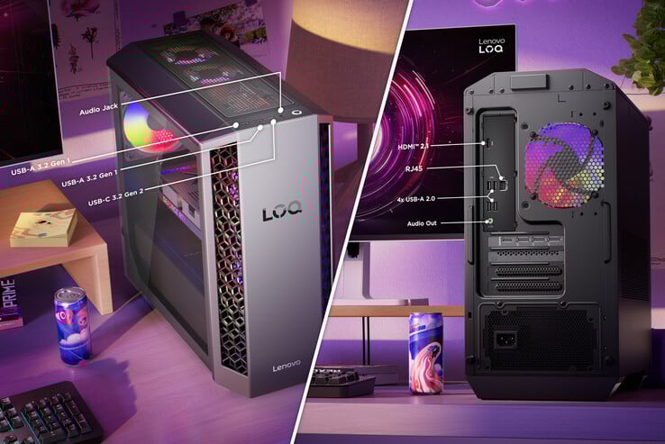 Portas e design do LOQ Tower 26ADR10 (Fonte da imagem: Lenovo)