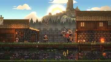 Uma imagem que mostra dois personagens de Sons of Valhalla.