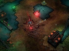 Uma imagem que mostra uma batalha contra inimigos em Sworn.