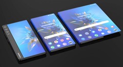 Um &quot;Huawei rollable&quot; render. (Fonte: LetsGoDigital) 