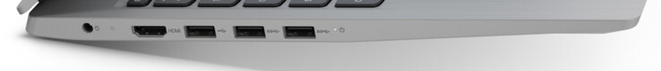 Lado esquerdo: Fonte de alimentação, HDMI, USB 2.0 (Tipo A), 2x USB 3.2 Gen 1 (Tipo A)