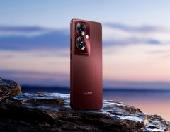 O Oppo F25 Pro 5G apresenta uma parte traseira texturizada opcional em vermelho atraente (Imagem: Oppo)