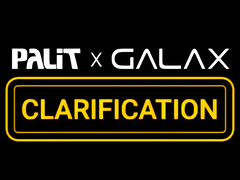 Uma imagem mostrando o logotipo da Palit e o de sua submarca Galax