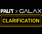 Uma imagem mostrando o logotipo da Palit e o de sua submarca Galax