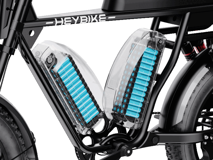 A Heybike Saturn oferece opção de bateria dupla