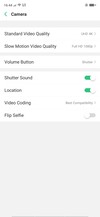 Settings for shooting video