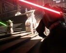 Captura de tela de Star Wars Battlefront II mostrando Yoda e Darth Maul