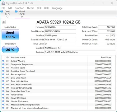 O ADATA SE920 funciona com PCIe 4.0 x4