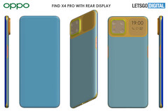 O Find X4 Pro destaca o display traseiro peculiar do dispositivo (Fonte de imagem: @letsgodigitalNL)