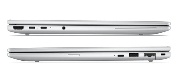 O EliteBook 8 G2a 14 com sua conexão Ethernet RJ45 opcional.