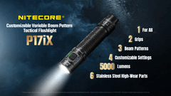 O Nitecore P17iX oferece os mesmos recursos do P27iX, mas com um cabeçote menor