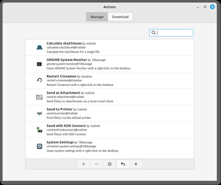 Seleção de diferentes ações para o menu do botão direito do mouse no gerenciador de arquivos Nemo (Imagem: Linux Mint)