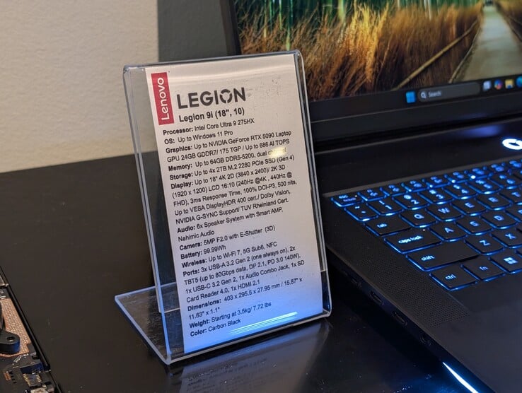 Especificações do Lenovo Leggion 9i (fonte da imagem: Notebookcheck)