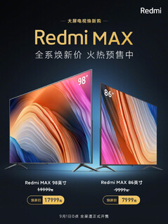 Redmi Max 98 e Max 86. (Fonte da imagem: Xiaomi)