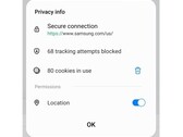 Menu de informações de privacidade da Samsung Internet 19.0 Beta (Fonte: Samsung Newsroom South Korea)