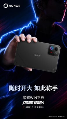 O Win Tablet com acabamento preto.