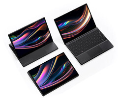 O One-Netbook 5 suporta várias posturas, como a série Surface Laptop Studio. (Fonte da imagem: One-netbook via Minixpc)