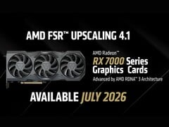 Uma captura de tela do anúncio do FSR 4.1 INT8 da AMD para as GPUs da série RX 7000