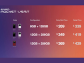 Preços das várias configurações do Ayaneo Pocket Vert (fonte da imagem: Ayaneo)