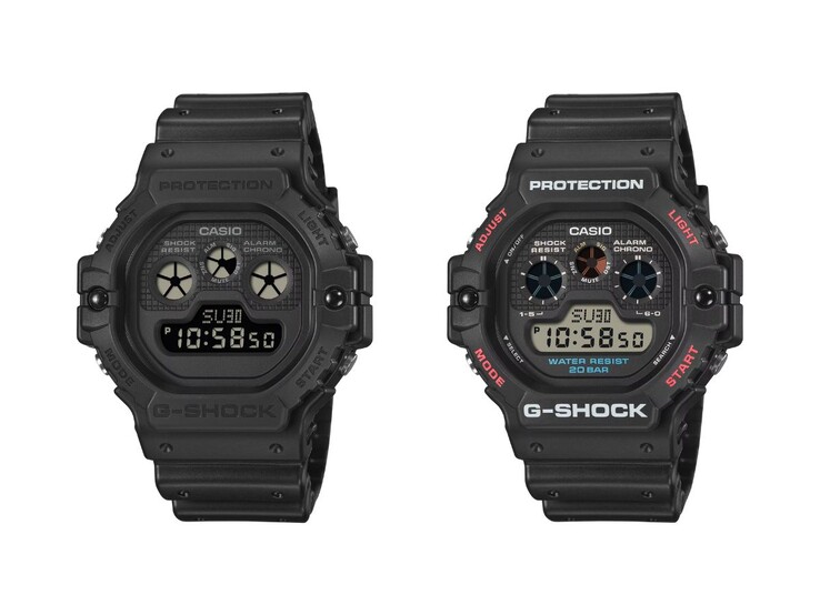 Os relógios Casio G-Shock DW-5900UBB-1 (esquerda) e DW-5900U-1 (direita). (Fonte da imagem: Casio)