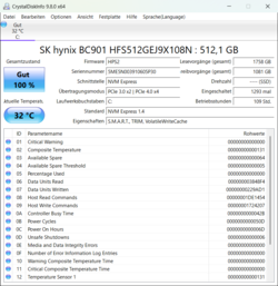 CrystalDiskInfo do HFS512GEJ9X108N